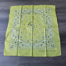 Hav-A-Hank Yellow Paisley Bandana Kerchief Western All Cotton MANUFACTURER FLAWS