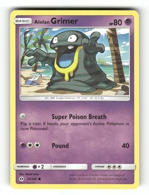 Alolan Grimer Common SM Base Set 57 Lightly Played