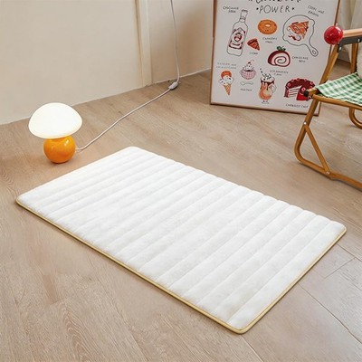 White Rabbit Striped Plush Rug 2'x3', Fluffy Shaggy Area Rug for Nursery & Ki...