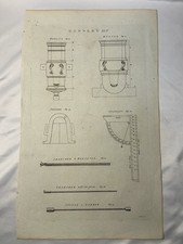1810s Antique Gunnery Copper Engraving Military Artillery Howitzer Mortar J Tay