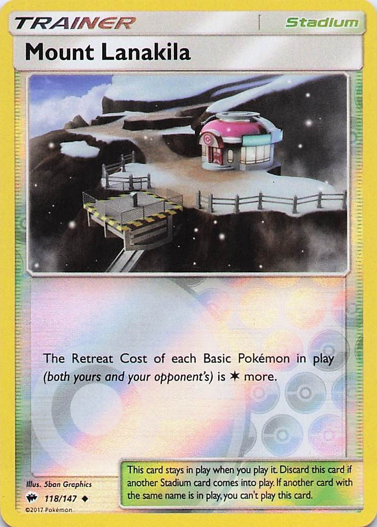 Mount Lanakila - Pokemon Reverse Holo Uncommon 2017 Burning Shadows 118/147 NM