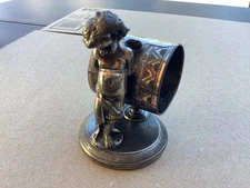 Antique James W. Tufts Silver Plate Figural Cherub #1546 Napkin Ring