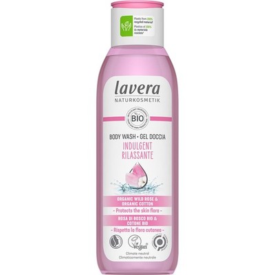 lavera Indulgent Body Wash - cleansing with wild rose & cotton - pH-neutral form