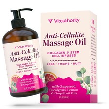 Anti-Cellulite Massage Oil with Collagen Stem 8 Fl Oz Pack of 1 , Clear