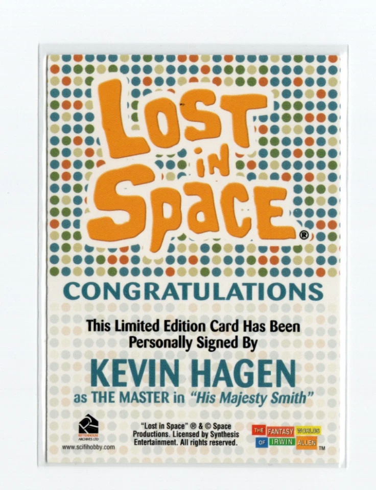 The Complete Lost in Space Fantasy World Auto Autograph Kevin Hagen The Master - Image 2 of 4