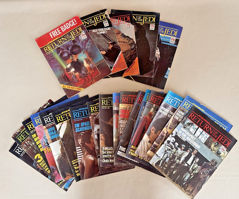 Star Wars Return Of The Jedi Vintage 1983 Comic 22 Issues including No.1 + BADGE