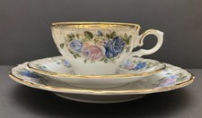Winterling  Bavaria 1 Kaffeegedeck dreiteilig Blaue Rose Goldrand Vintage