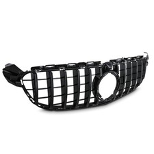 SCHWARZER FRONTGRILL GTR-STIL MIT KAMERA&Ouml;FFNUNG F&Uuml;R MERCEDES C63 AMG W205 18-21