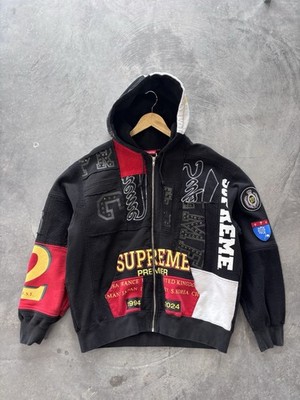 Supreme Patchwork Zip Up Hoodie Sweatshirt size L | eBay