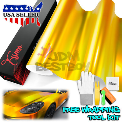ESSMO PET Neo Chrome Holographic Rainbow Satin Gold Car Vehicle Vinyl Wrap Decal