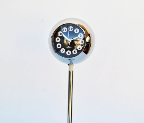 Space Age Ball Clock watch Silver with alarm and light eye - Picture 2 of 10