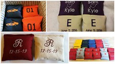 Embroidered Cornhole Bags Personalized All Weather Resin Filled