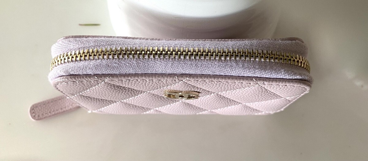 So Pretty & Rare Chanel 21S Pink Caviar Zipped Card Coin Purse