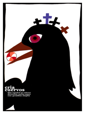 Movie Poster for film CRIA CUERVOS.Breed Crows.Black bird.Room art decor design
