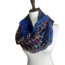 BP. Nordstrom Infinity Scarf Blue Floral Peony Flower 35" x 34" Bloomcore Boho