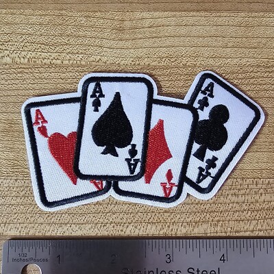POKER PLAYER 4 ACES TEXAS HOLD EM PLAYING CARDS P63 PATCH BADGE EMBROIDERY
