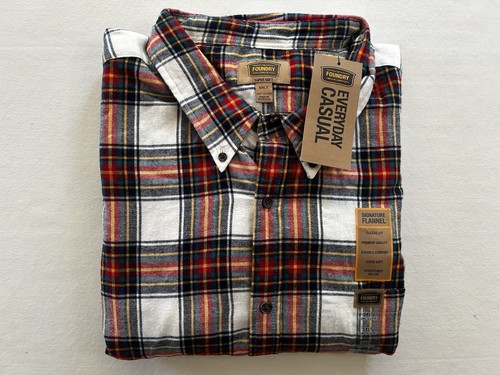 NWT Foundry Red & White Men’s Long Sleeve Plaid Flannel Shirt Big & Tall 5XL - Picture 8 of 8