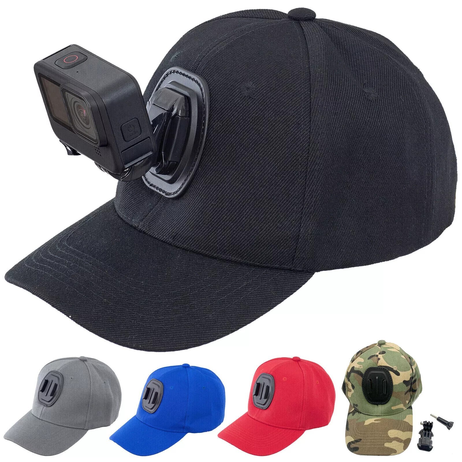 Baseball Cap Hat with Buckle Mount Holder Bracket J-Hook Adapter for GoPro-image