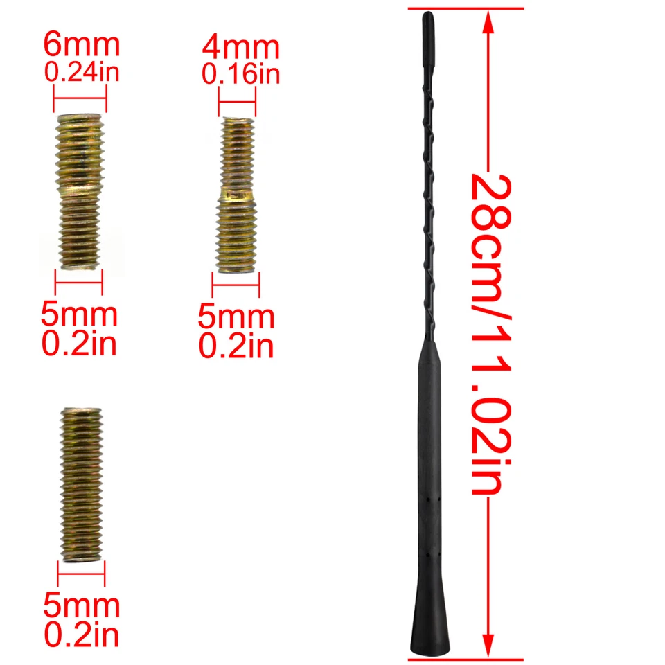 "Antena de coche 11"" mástil antena de repuesto estéreo antena de radio flexible" Foto 2 de 4