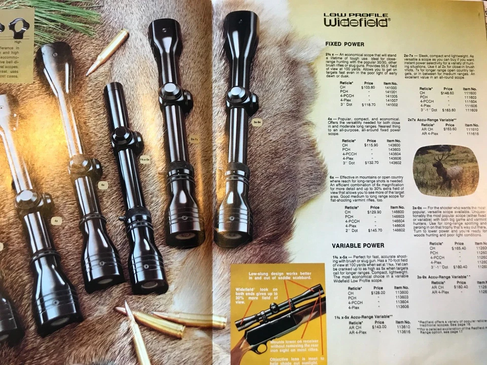 mira telescópica de rifle clássica REDFIELD perfil baixo Widefield 2X-7X retículo 4-Plex - Imagem 2 de 4