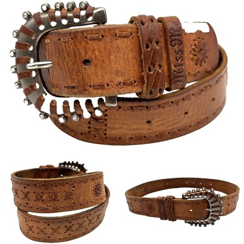 Miss Me Belt Women Genuine Full Grain Leather Crystal  display picture 1