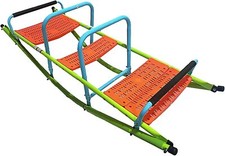 Kid's Metal Rocking Seesaw Teeter Totter w/Handlebars Weather Resistant Backyard