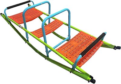 Kid's Metal Rocking Seesaw Teeter Totter w/Handlebars Weather Resistant Backyard