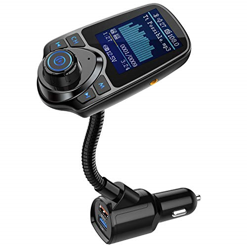 Nulaxy [Upgraded Version of KM18] Bluetooth FM Transmitter 1.8" Color
