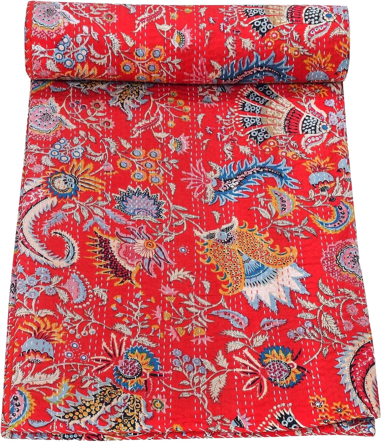 Handmade Algodão Floral Quilts, Colchas e Cobre-leitos