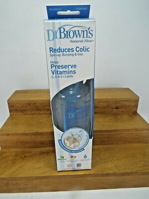 New Dr. Brown's Natural Flow Baby Bottle Reduces Colic  8 oz