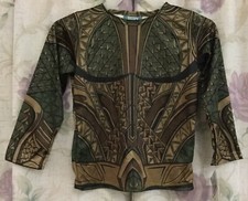 DC Comics Justice League Movie Aquaman Jersey Kids Medium Costume Shirt Tee WB M