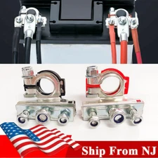 2PCS Car Battery Terminal Connectors with 3 Way Top Post Battery Terminal Ends