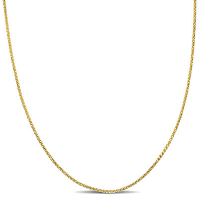 Amour 14k Yellow Gold 1mm Wheat Link Chain Necklace - 18 in.