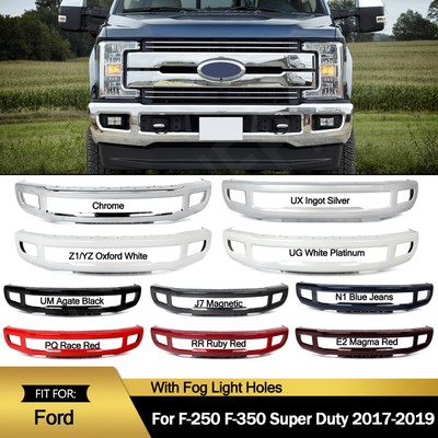 Front Bumper Face Bar For 2017-2019 Ford F250 F350 Super Duty W/ Fog Light Holes
