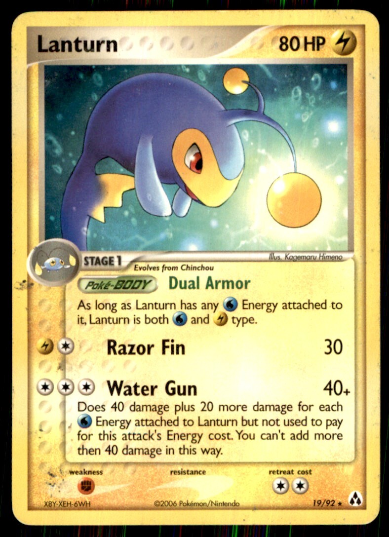2006 Pokemon EX - Legend Maker Lanturn #19 Heavy Play
