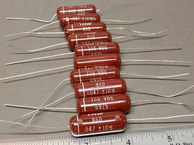 Good-All TRW NOS .047uf 100V Mylar Dielectric Tone Capacitors Qty 10 Type 860