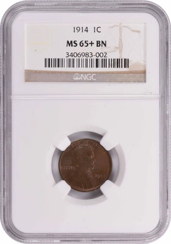 1914 Lincoln Cent MS65+BN NGC