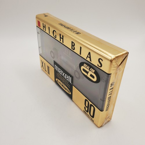 Vintage Maxell High Bias 90 XLII Blank Audio Cassette Black Magnetite Japan- NEW - Picture 2 of 4