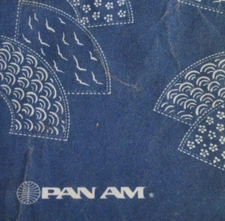 Pan Am Airline 4"x5" Blue Paper Bag with Red String Fan Design