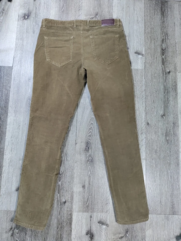 Pantalones de pana para hombre Michael Kors Parker 34x34 calce ajustado tostado Foto 4 de 4