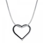Heart Pendant Necklace in Silver with or without Chain Choker Women Heart Shaped