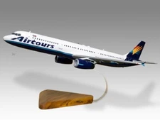 Airbus A321 Airtours Desk Wood Airplane New Model Small Scale 1/130