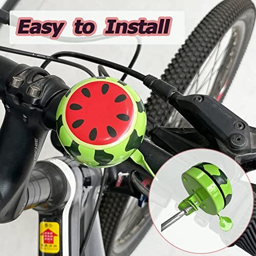 Bicycle Bell Fun Watermelon Design Bike Bell for Kids Cute Bike Ring Bell Bike 