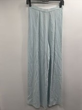 Carolina Herrera Women's Wide Leg Blue Silk Pants Size 6  $890
