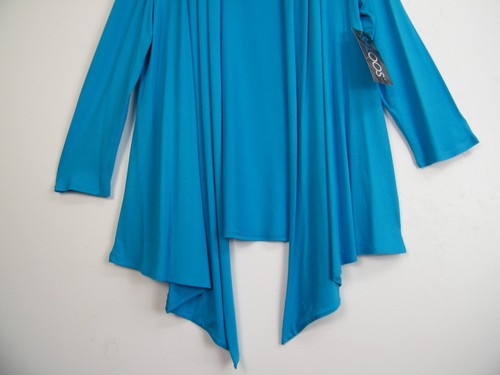 Saloos 95%Viscose 5% Elast 3/4 Sleeve Open Front Waterfall Cardigan 5Cols 12-22 - Picture 44 of 87