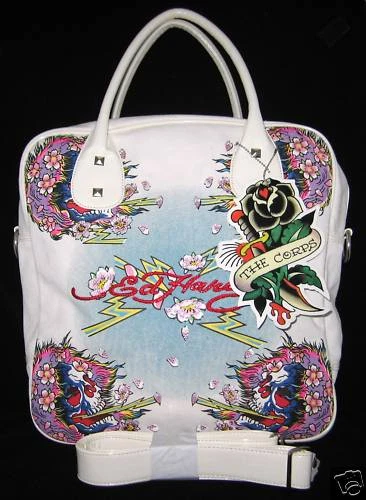 Ed Hardy Blanc Ines Beau Ghost Grand Gym Voyage Fourre-Tout Sac Pochette Neuf - Photo 1/1