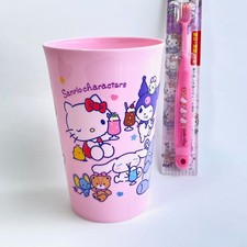 Hello Kitty Kids Toothbrush Cup Set Sanrio Pink Dental Set Japan Cute