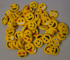 60 Vintage 80's Erasers Happy Funny tongue out faces, 3/4" 4 oz
