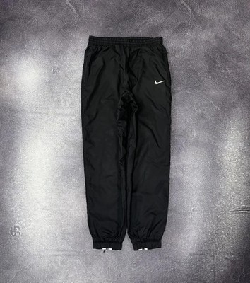 Vintage 90s Nike Y2K Double Swoosh Hype Black Nylon Track Pants M