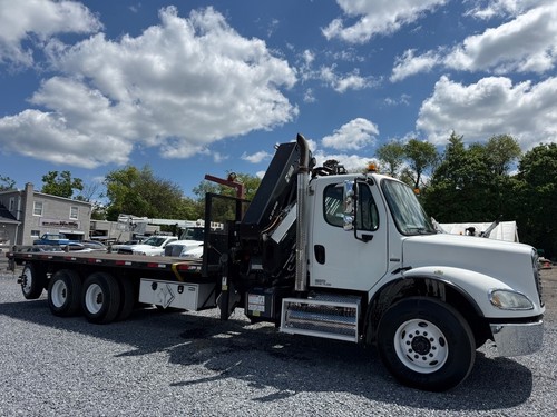 2009 Freightliner M2 112 Used HIAB 322 E-7 HIPRO Knuckleboom 22' Flatbed Truck